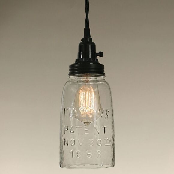 Colonial Tin Works Other - NEW Half Gallon Open Bottom Glass Mason Jar Pendant Lamp Country Light Steampunk